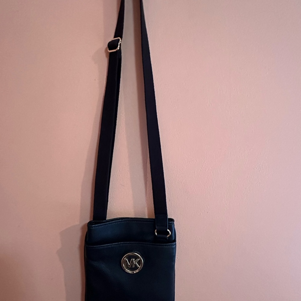 Michael Kors Black Crossbody Bag with Gold Logo